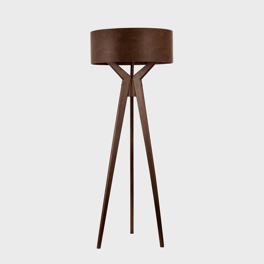 Coluna de Piso Madelustre Navi Cúpula Madeira 1L E27 Ø650x1700mm 2790