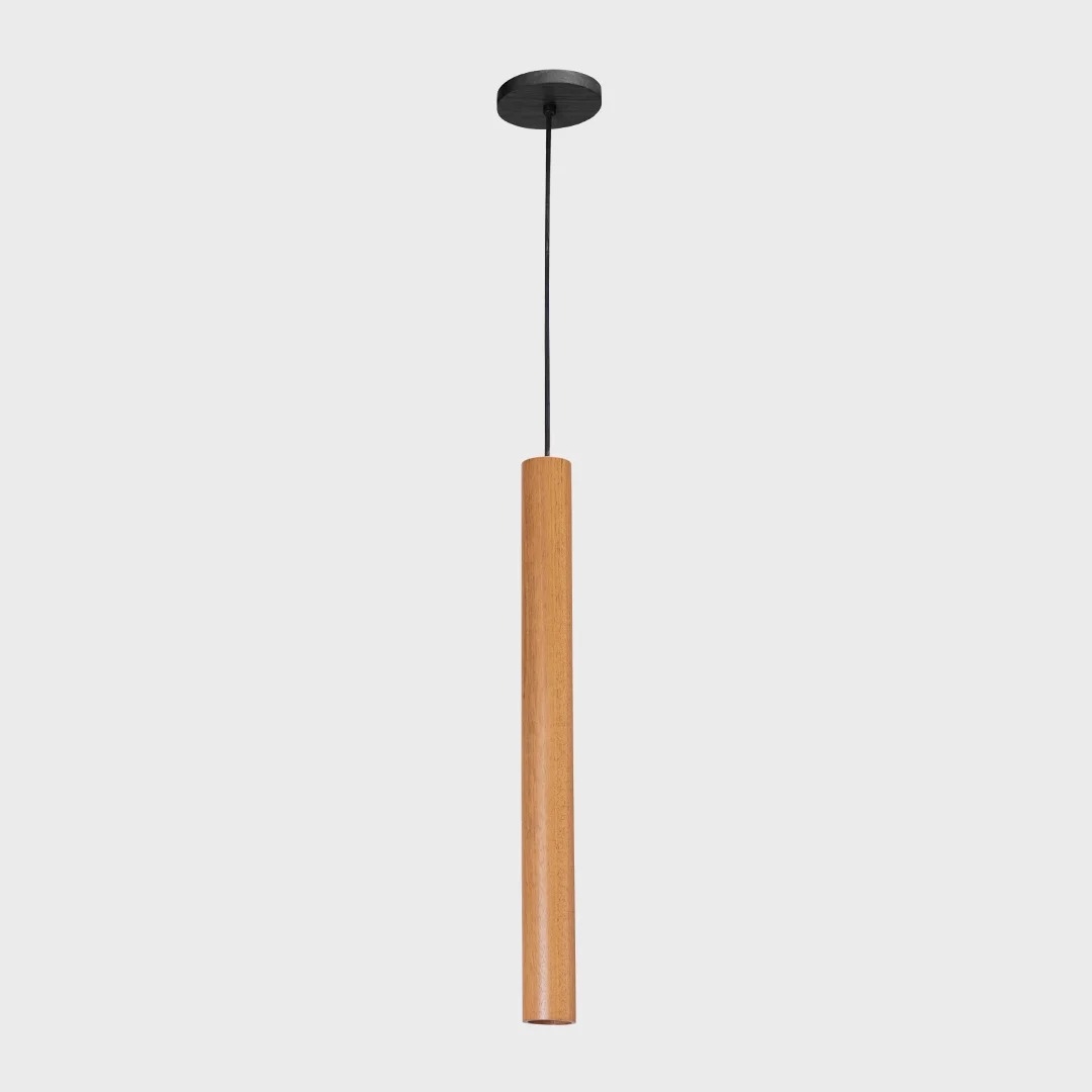 Pendente Madelustre Point Madeira 1L Mini Dicróica 550mm 3274