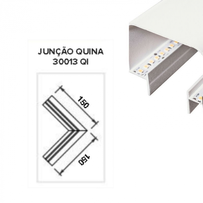 Junção Usina No Frame Infinity Duplo Quina (Somente Perfil) 150X150mm 30013/QI