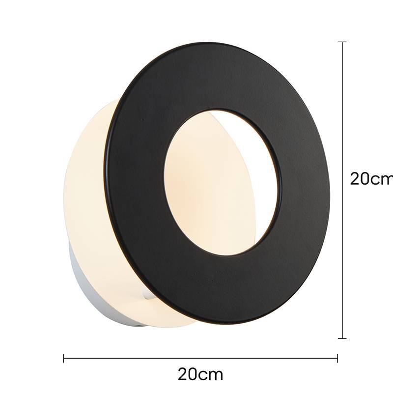 Arandela Nordecor Kote 7 watts 3000K Preto e Branco Bivolt Ø200mm 2754