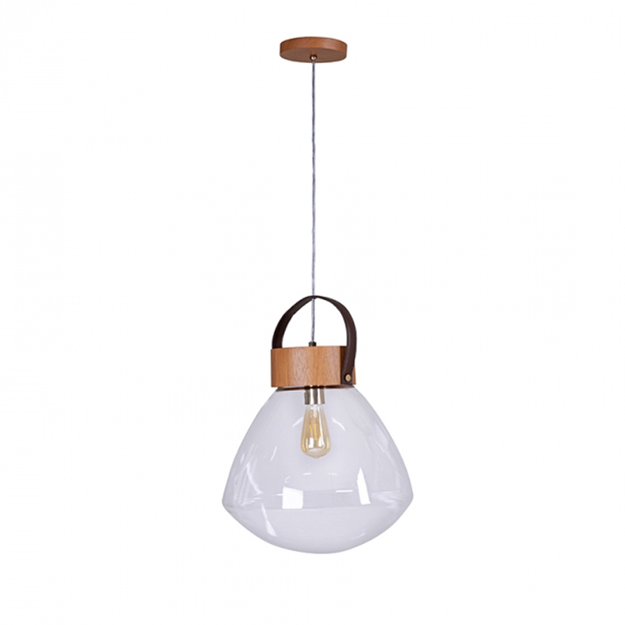 Pendente Madelustre Lampadari Grande Madeira Castanho 1L E27 Ø390mm 2836CT/94