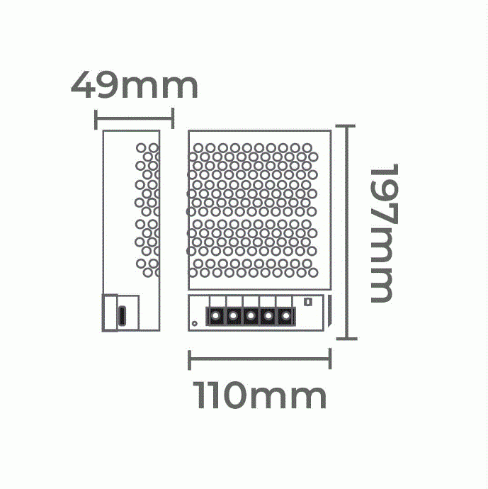 Fonte 24V Nordecor Chaveada 12,42A 300 watts Bivolt IP20 197x110x49mm 7076