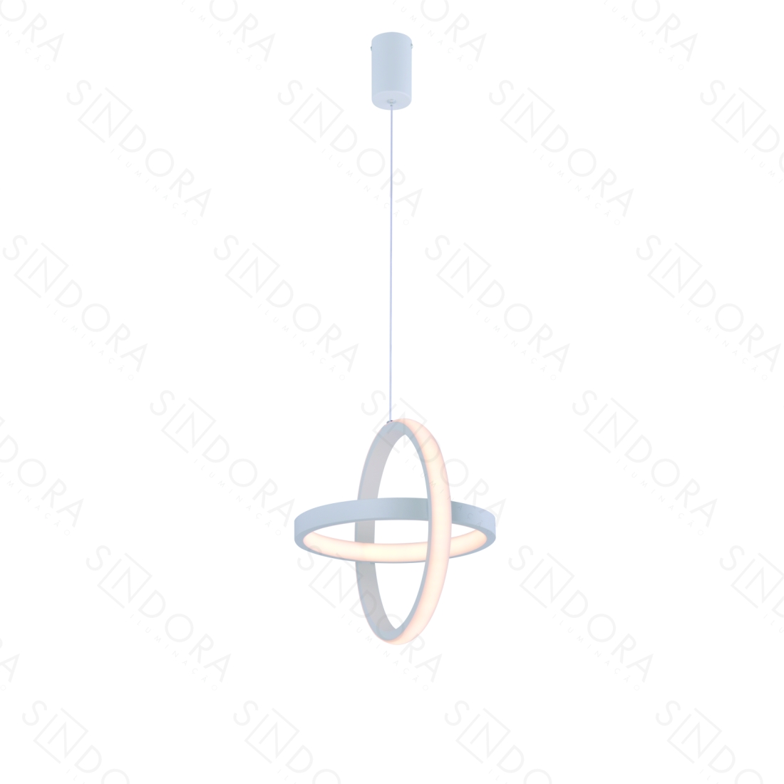 Pendente Sindora Metal Branco e Silicone 26 watts 3000K Bivolt Ø220mm DCD03207