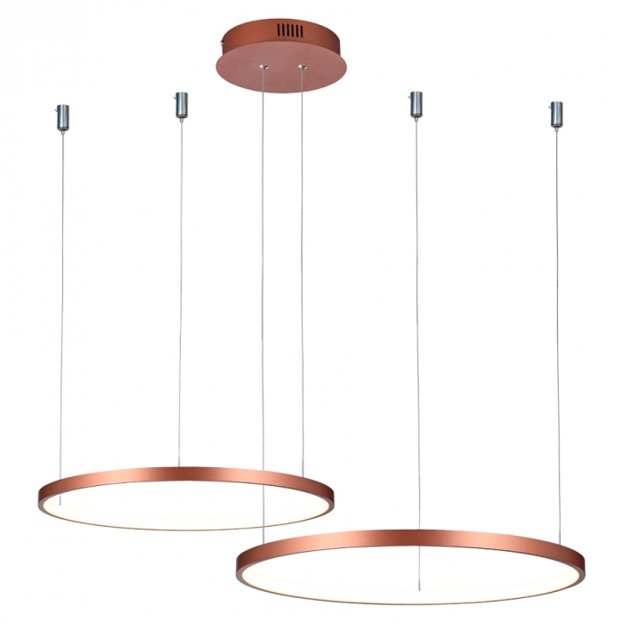 Pendente Usina Imports Orlo Mix 2 Aros Cobre 45 watts 3000K Bivolt Ø400+Ø500X1500mm UI20006/4050CB-M