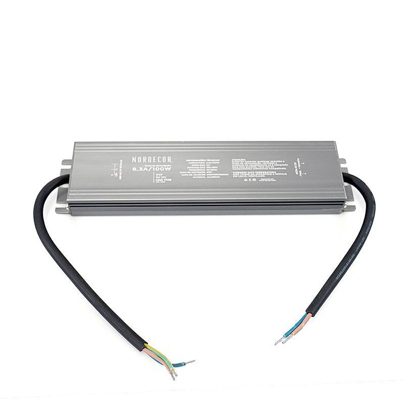 Fonte 12V Nordecor Nord IP67 Externo 8,3A 100 watts Bivolt 7138