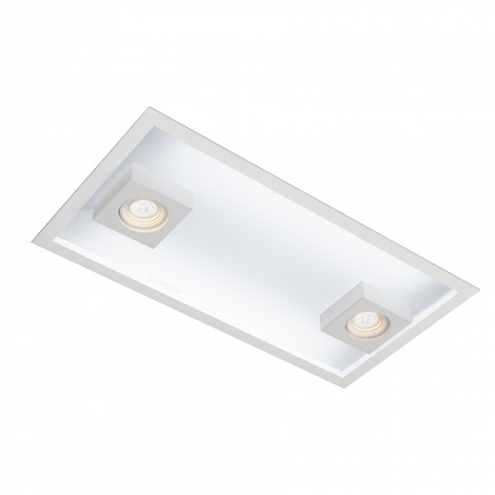 Embutido Usina Box Iluminação 2 Lados 4L T8 600mm + 2L MR16 ﻿325x650x100mm 30326/65F