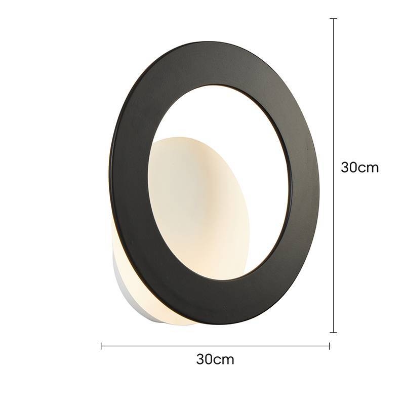 Arandela Nordecor Kote 12 watts 3000K Preto e Branco Bivolt Ø300mm 2755