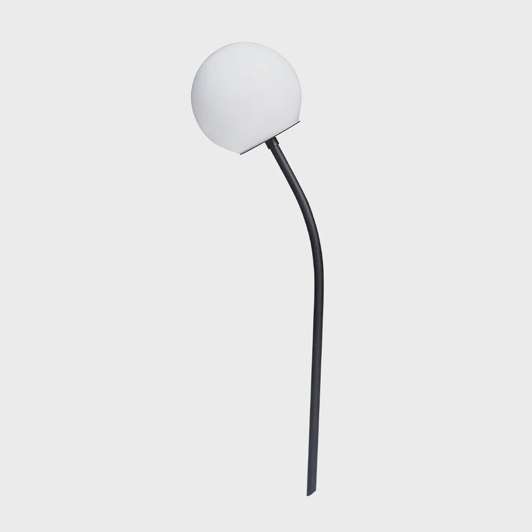 Espeto Madelustre Fiore Esphera Metal Preto e Vidro Leitoso Ø150mm 3228PT 