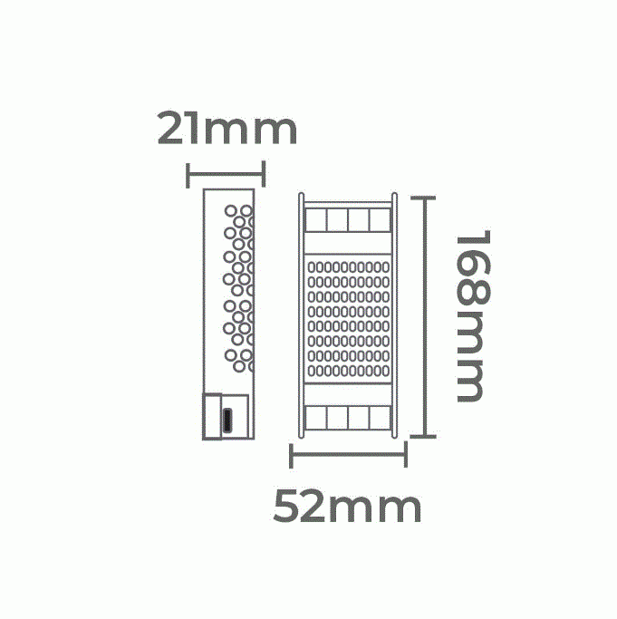 Fonte 24V Nordecor 4,17A 100 watts Bivolt IP20 168x52x21mm 7071