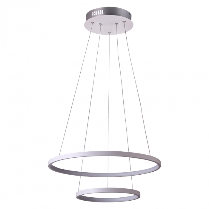 Pendente Usina Imports Orlo Duo 2 Aros Branco 40 watts 3000K Bivolt Ø300+Ø500X1500mm UI20005/3050BT