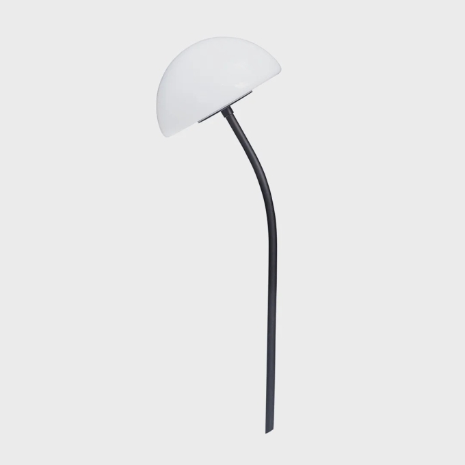 Espeto Madelustre Fiore Cogumelo Metal Preto e Vidro Leitoso Ø200mm 3226PT