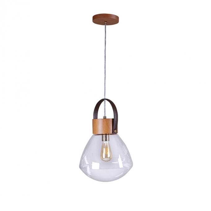 Pendente Madelustre Lampadari Médio Madeira Castanho 1L E27 Ø290mm 2835CT/94