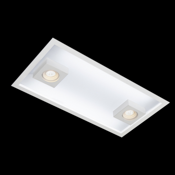 Embutido Usina Box Iluminação 2 Lados 4L T8 600mm + 2L MR16 ﻿325x650x100mm 30326/65F