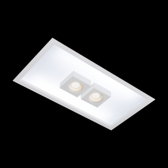 Embutido Usina Box Iluminação Central 4L T8 1200mm +  2L MR16 ﻿325x1260x100mm 30325/130F