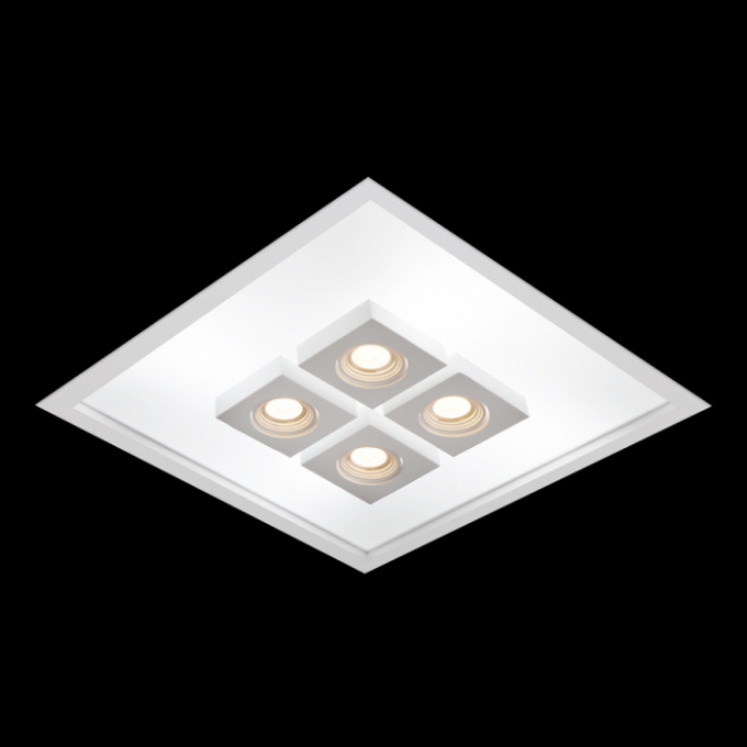 Embutido Usina Box Iluminação Central 8L E27 + 4L MR16 500x500x100mm 30300/50
