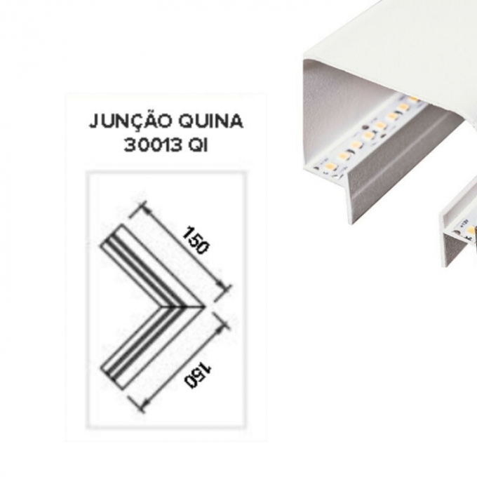 Junção Usina No Frame Infinity Duplo Quina (Somente Perfil) 150X150mm 30013/QI