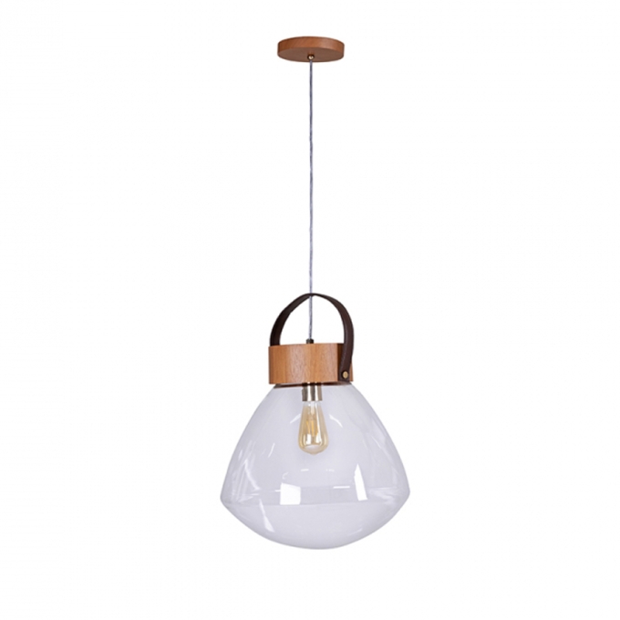 Pendente Madelustre Lampadari Grande Madeira Castanho 1L E27 Ø390mm 2836CT/94
