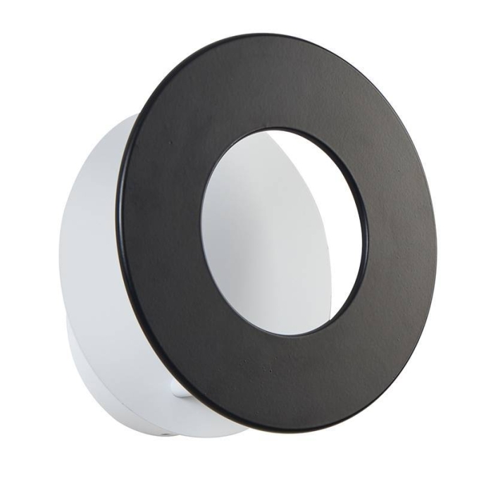 Arandela Nordecor Kote 7 watts 3000K Preto e Branco Bivolt Ø200mm 2754