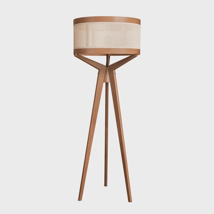 Coluna de Piso Madelustre Navi Cúpula Tela Natural 1L E27 Ø650x1700mm 2928