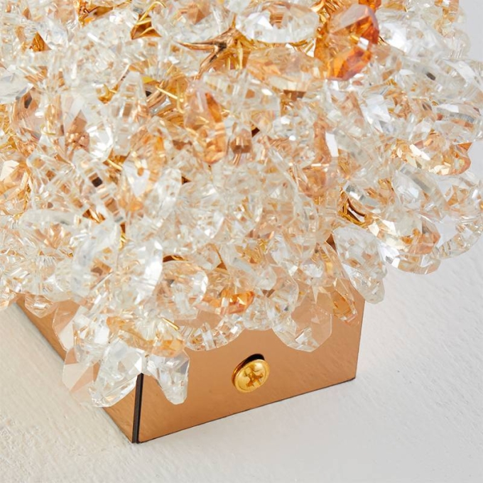 Arandela Nordecor Jou Metal Dourado e Cristal 12 watts 3000K Bivolt 350x120mm 2770