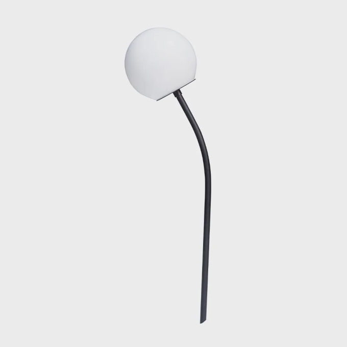 Espeto Madelustre Fiore Esphera Metal Preto e Vidro Leitoso Ø150mm 3228PT 