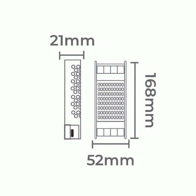 Fonte 24V Nordecor 4,17A 100 watts Bivolt IP20 168x52x21mm 7071