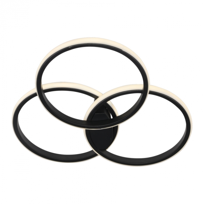 Plafon Usina Imports Pira Triplo Preto 30 watts 3000K Bivolt Ø480X80mm UI20020/3PT