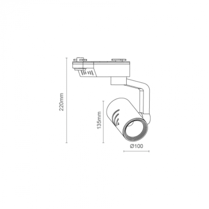 Spot para Trilho Romalux Branco 13 watts 2700K 100x135x220mm IP20 Bivolt 30004