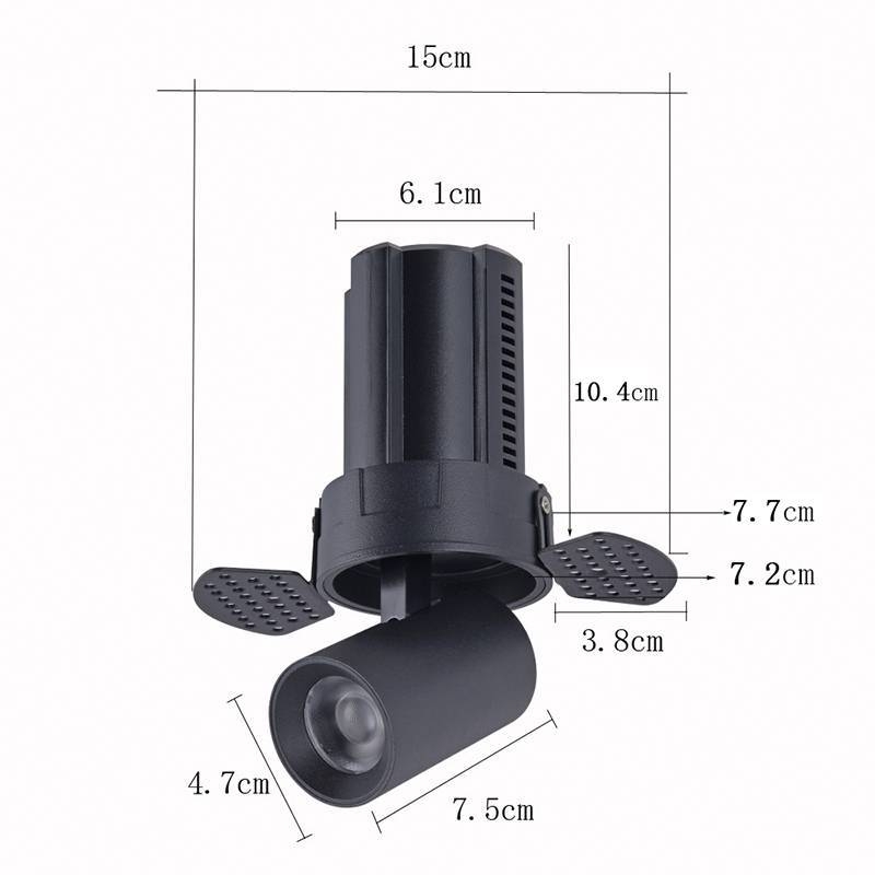 Embutido Nordecor Aiva No Frame 12 watts 2700K 24° Sof Preto Ø150x104mm IRC97 Bivolt 6461