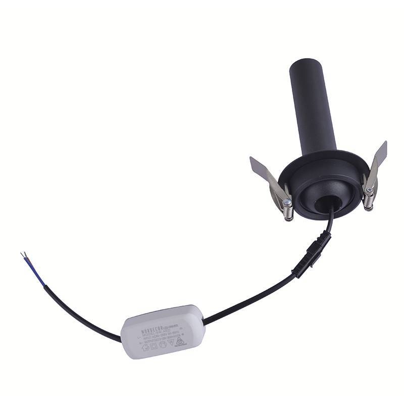 Spot Embutido Nordecor Lea 5 watts 2700K 24° Sof Preto Ø25x100mm IRC97 Bivolt 6467