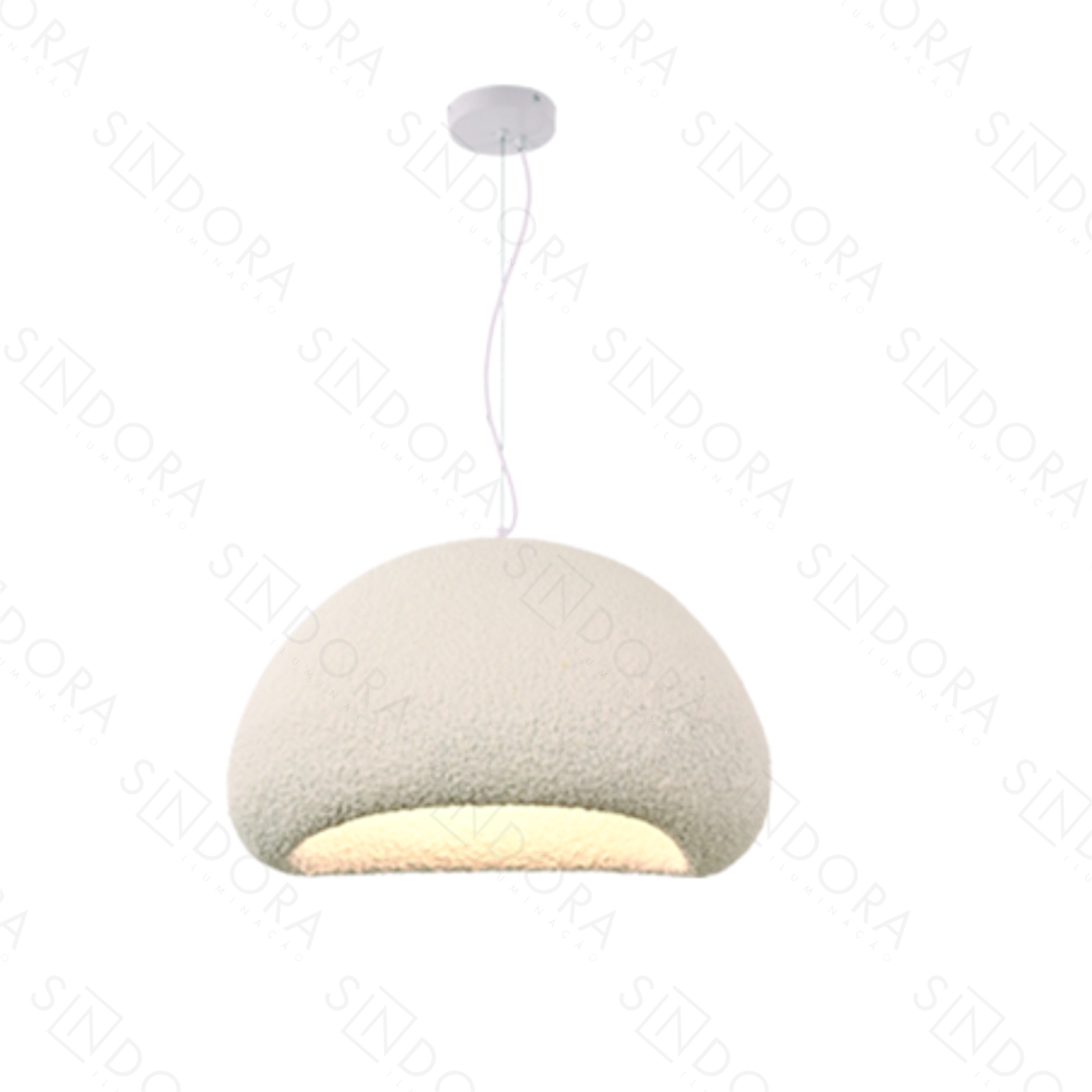 Pendente Sindora Metal e Resina Branco 1L E27 Ø400x300mm DCD04085