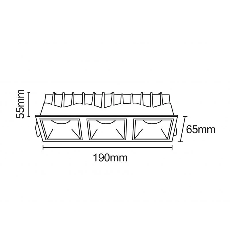 Luminária Embutir Romalux Square 21 watts 2700K 24° Antiofuscante IP20 190x65x55mm 80217