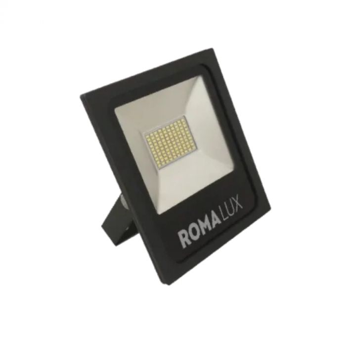 Projetor de Led Romalux Alumínio Preto 100 watts 6000K 330X295X60mm IP66 20014