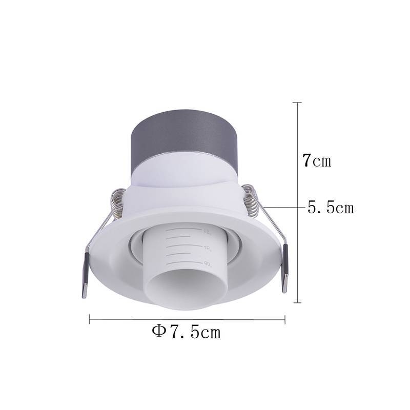 Embutido Nordecor Lova 5 watts 2700K 15°-60° Sof Branco Ø75x58mm IRC97 Bivolt 6450