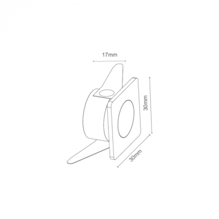 Mini Embutido para Móveis Romalux Marrom Quadrado 2 watts 30° 3000K IP20 30x30x17mm 80119A