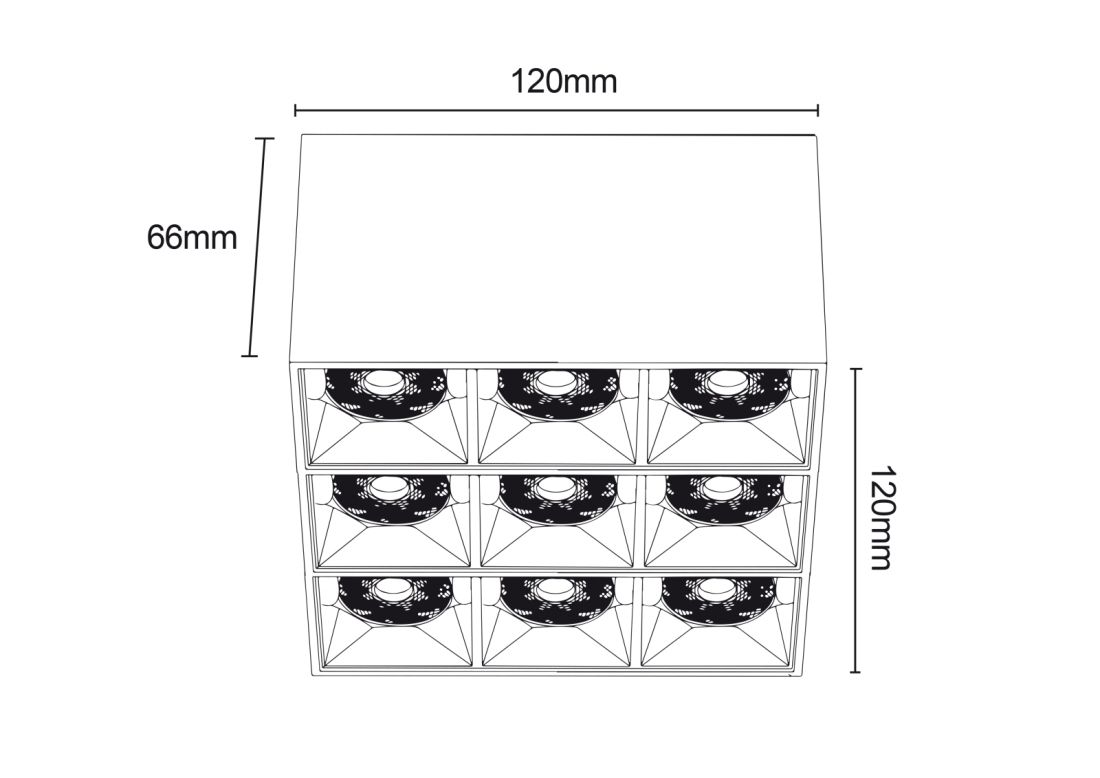 Mini Downlight Sobrepor Romalux 30 watts 24° 2700K IP20 120x120x66mm 80224