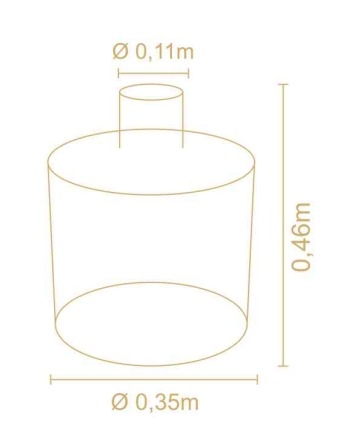Garrafão Madelustre Cilindro Vidro Transparente com Tampa Ø350x460mm 7313TP