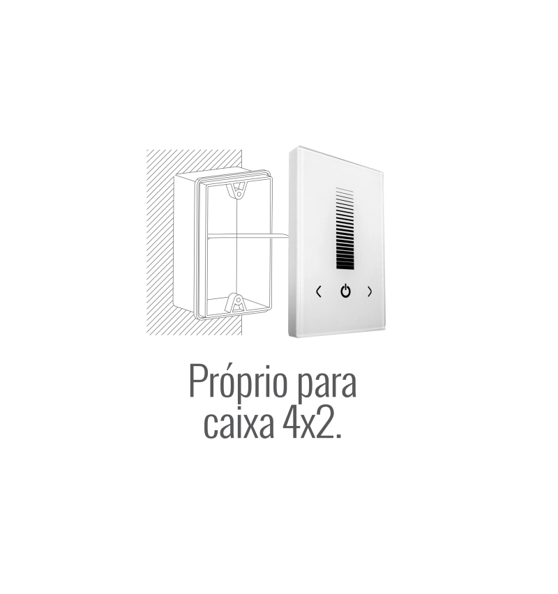 Dimmer Touch Romalux Branco 8A 12V/24V 80X80X40mm IP20 50037