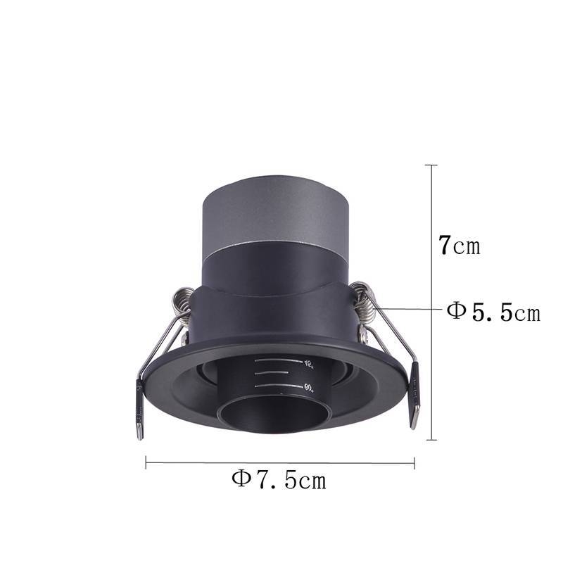 Embutido Nordecor Lova 5 watts 2700K 15°-60° Sof Preto Ø75x58mm IRC97 Bivolt 6451
