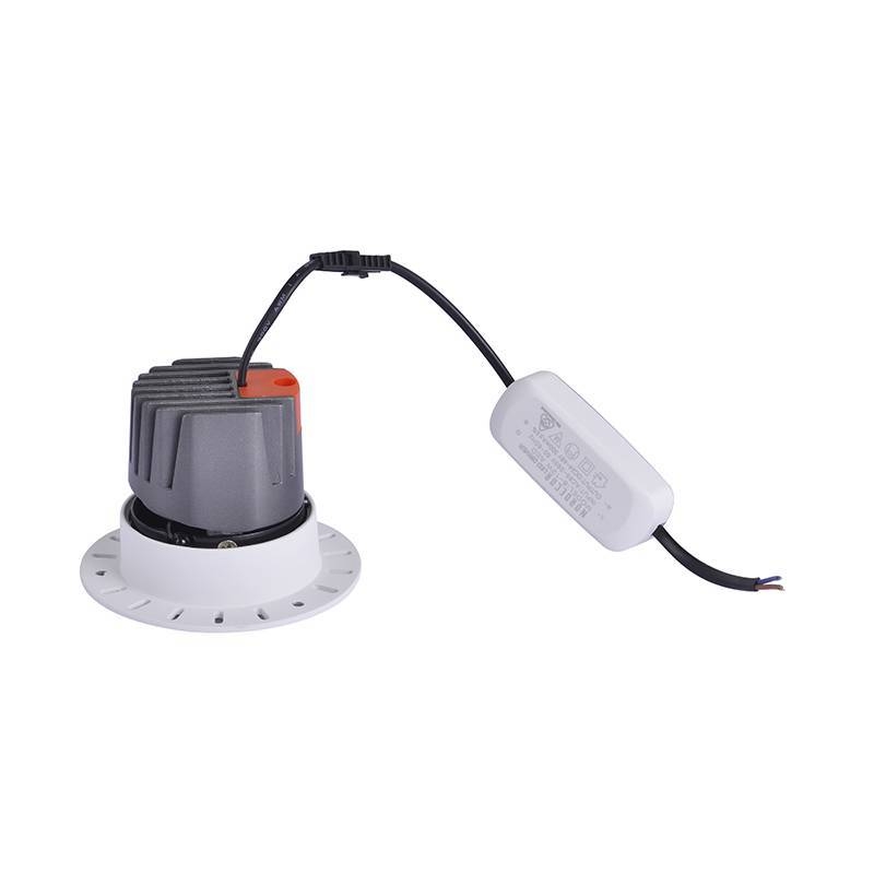 Embutido Nordecor Zagle No-Frame 10 watts 2700K 24° Sof Preto Ø101x64mm IRC97 Bivolt 6449