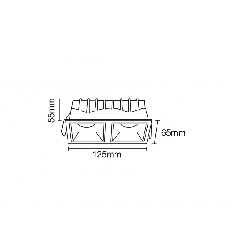 Luminária Embutir Romalux Square 24 watts 2700K 24° Antiofuscante IP20 125x85x60mm 80216
