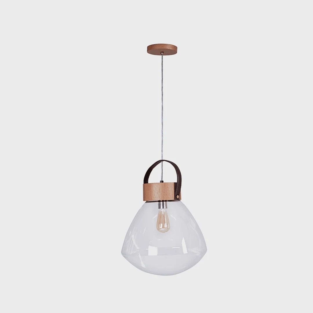 Pendente Madelustre Lampadari Grande Madeira Castanho 1L E27 Ø390mm 2836CT/94