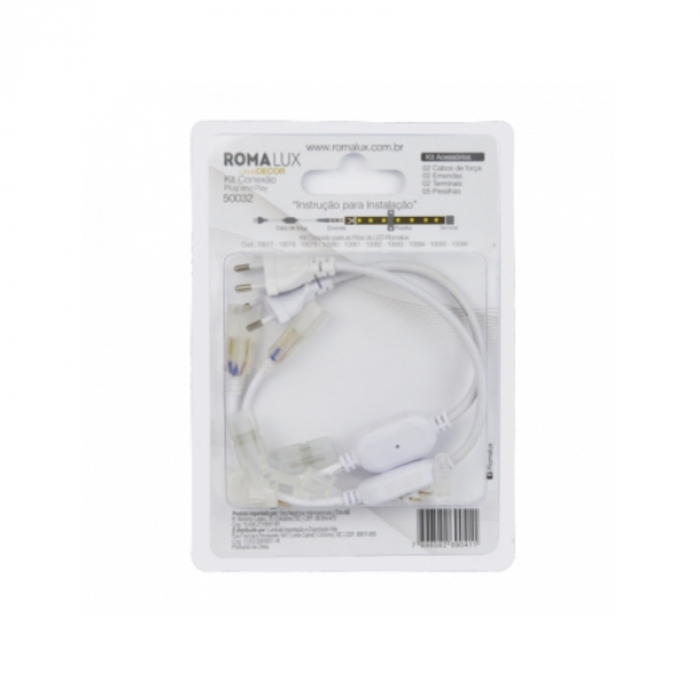Conector Kit Plug e Play Romalux para Fita LED 6 watts e 11,4 watts (Kit com Dois Cabos) 50032