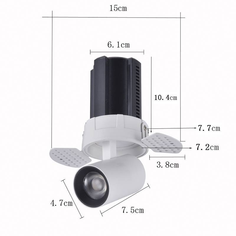 Embutido Nordecor Aiva No Frame 12 watts 2700K 24° Sof Preto Ø150x104mm IRC97 Bivolt 6460