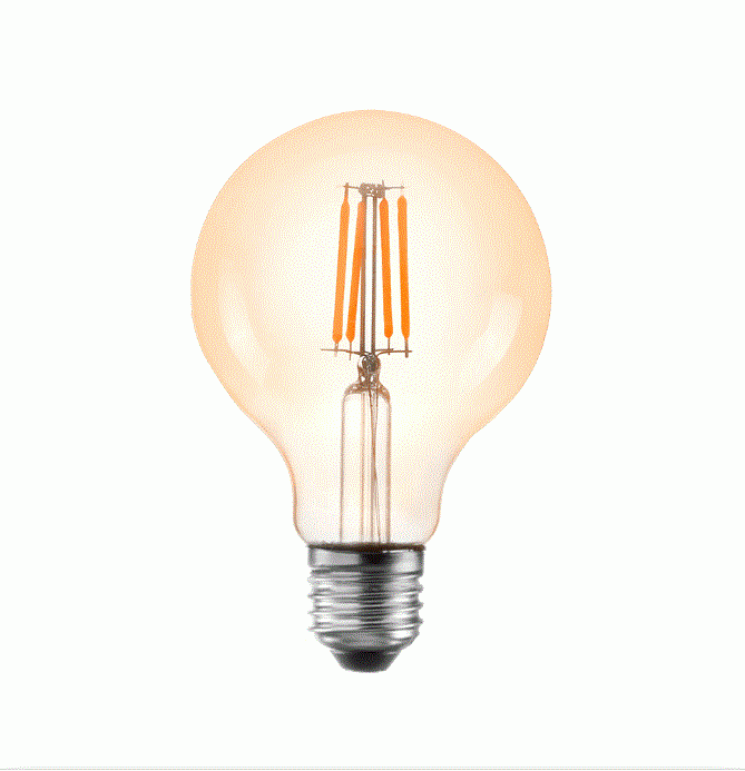 Lâmpada Filamento Led Nordecor G80 4 watts 80x120mm E27 2400K Âmbar 1049