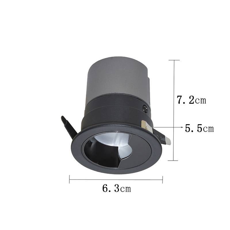 Embutido Nordecor Zagle Wall Washer 7 watts 2700K 38° Sof Preto Ø63x72mm IRC97 Bivolt 6447