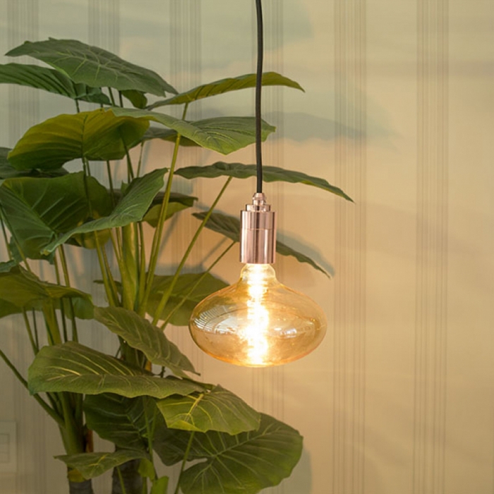 Pendente Romalux Slim Metal Cobre 1L E27 IP20 Bivolt Ø40X80mm P0002