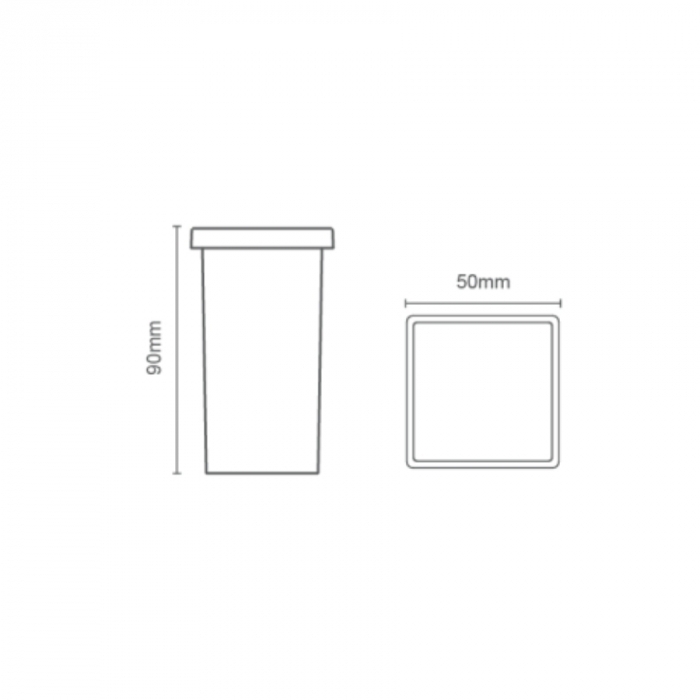 Balizador de Solo Romalux Soft Quadrado Inox 2 watts 2700K IP66 50x50X60mm 10092