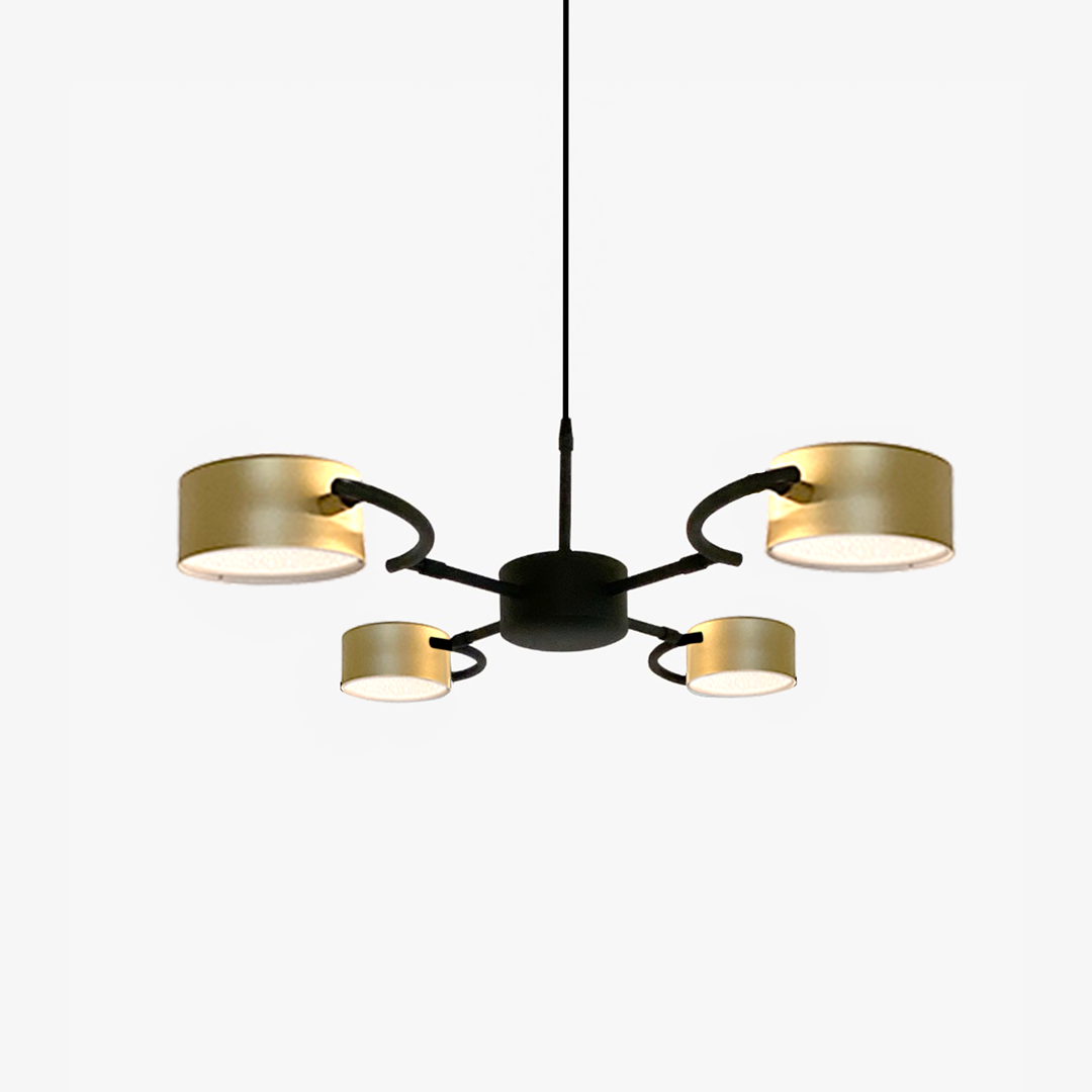 Lustre Golden Art Nell Redondo 4 Focos Led 6 watts Giratórios Ø780mm T8801-4