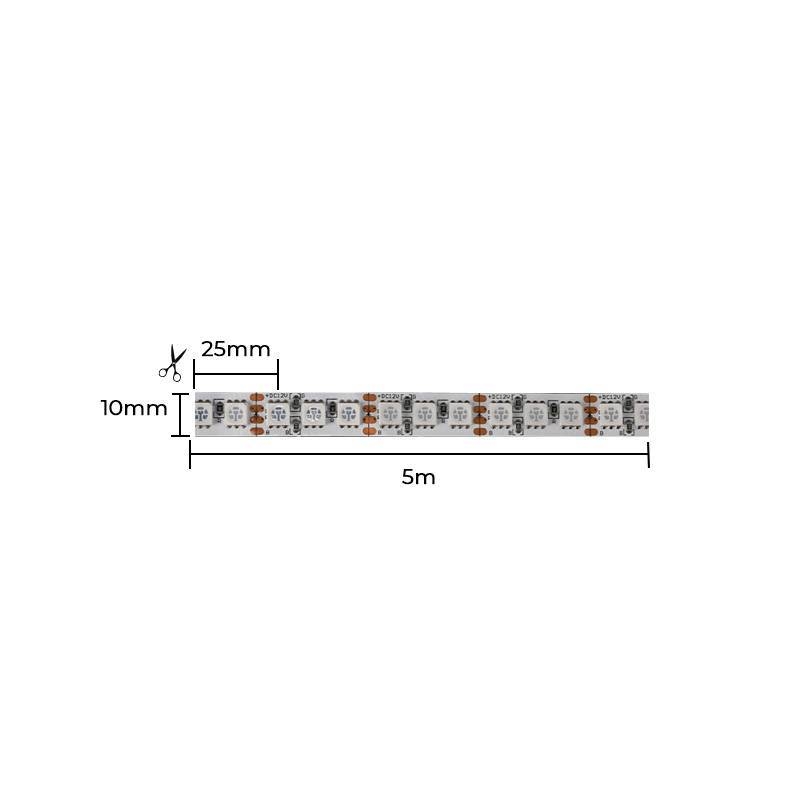 Fita LED Nordecor RGB 14w/mt 120 Leds IP65 10mm 12V (Rolo 5 metros) 7177